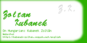 zoltan kubanek business card